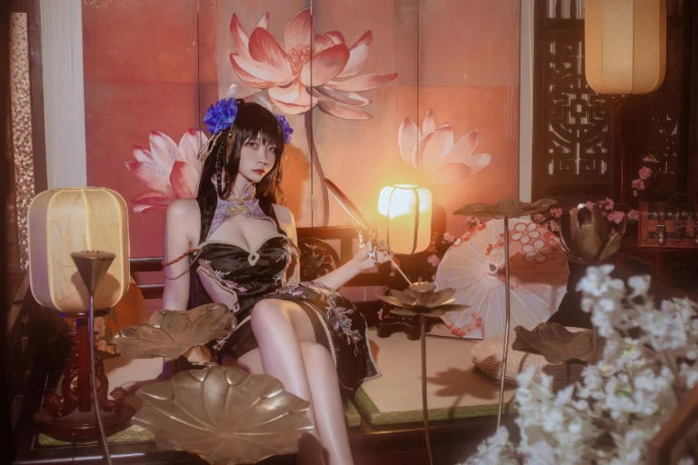 二佐Nisa《碧蓝航线 比叡鲟旗袍》写真图集 24P｜在线预览与图包下载