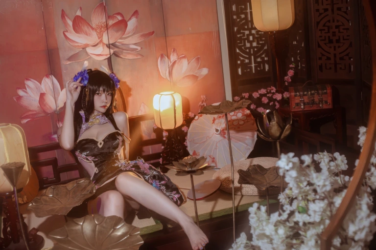二佐Nisa《碧蓝航线 比叡鲟旗袍》写真图集 24P｜在线预览与图包下载