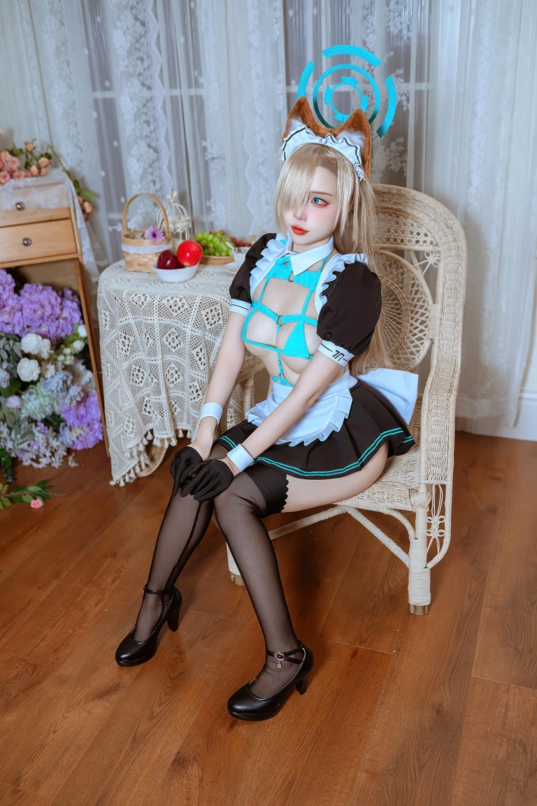 二佐Nisa《蔚蓝档案 明日奈猫耳女仆》写真图集 39P｜在线预览与图包下载