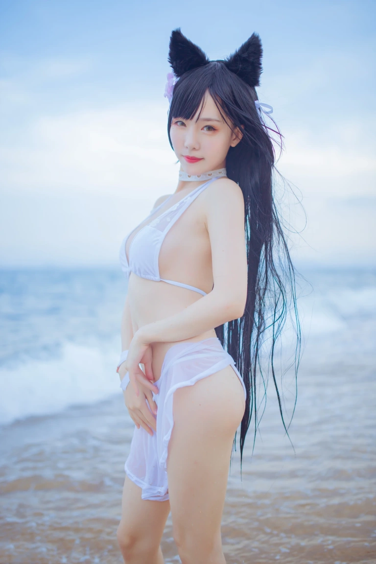 不呆猫《獒犬海边泳装（&抖娘）》写真图集 41P｜在线预览与图包下载