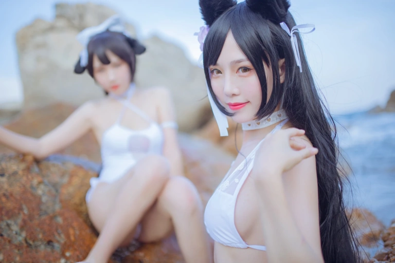 不呆猫《獒犬海边泳装（&抖娘）》写真图集 41P｜在线预览与图包下载