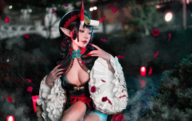 阿包也是兔娘《酒吞童子》写真图集 9P｜在线预览与图包下载