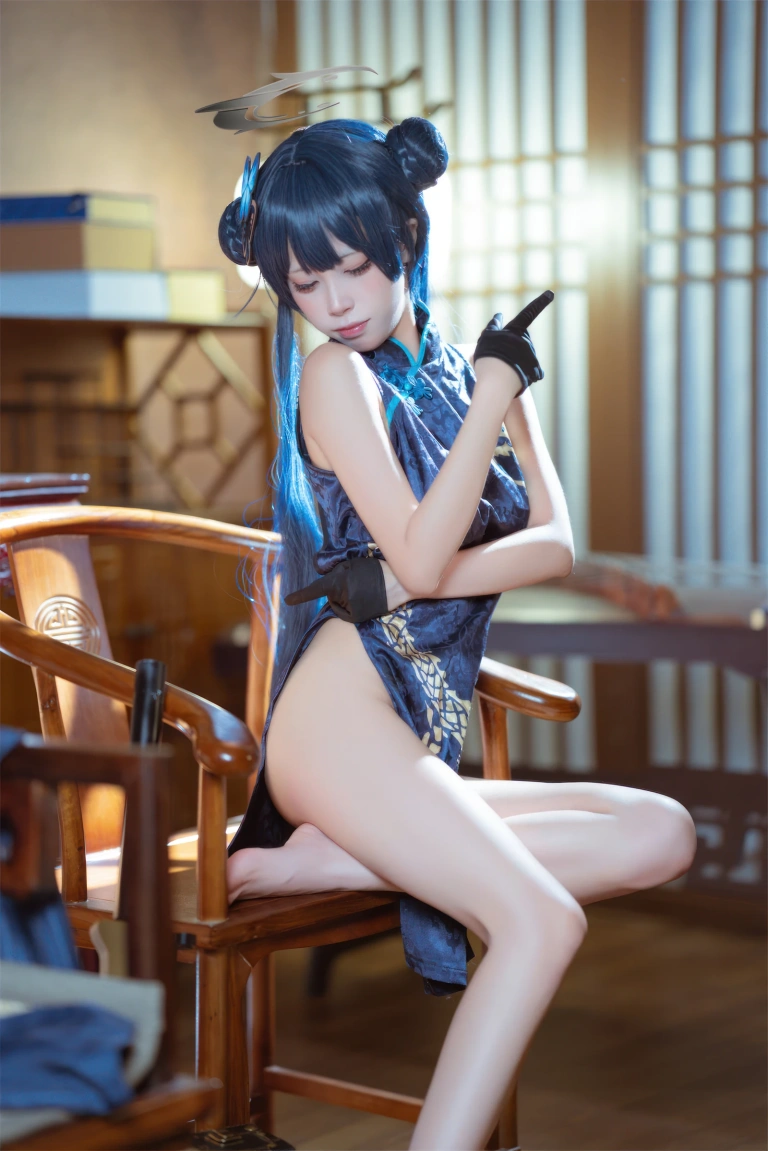三無人型《碧蓝档案 妃咲旗袍》写真图集 42P｜在线预览与图包下载