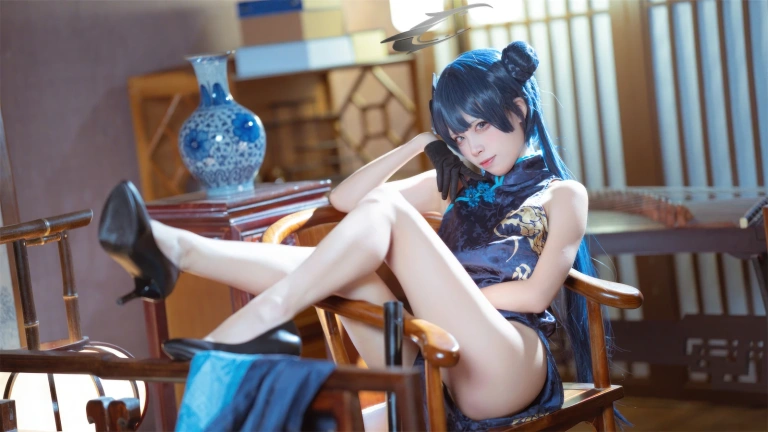 三無人型《碧蓝档案 妃咲旗袍》写真图集 42P｜在线预览与图包下载