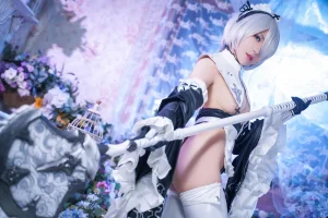 虎森森《2B女仆》写真图集 15P｜在线预览与图包下载