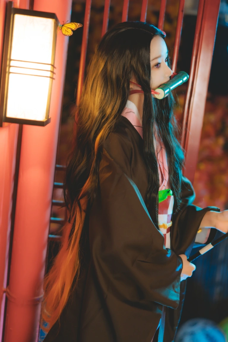 桜桃喵《鬼灭之刃 灶门祢豆子》写真图集 21P｜在线预览与图包下载