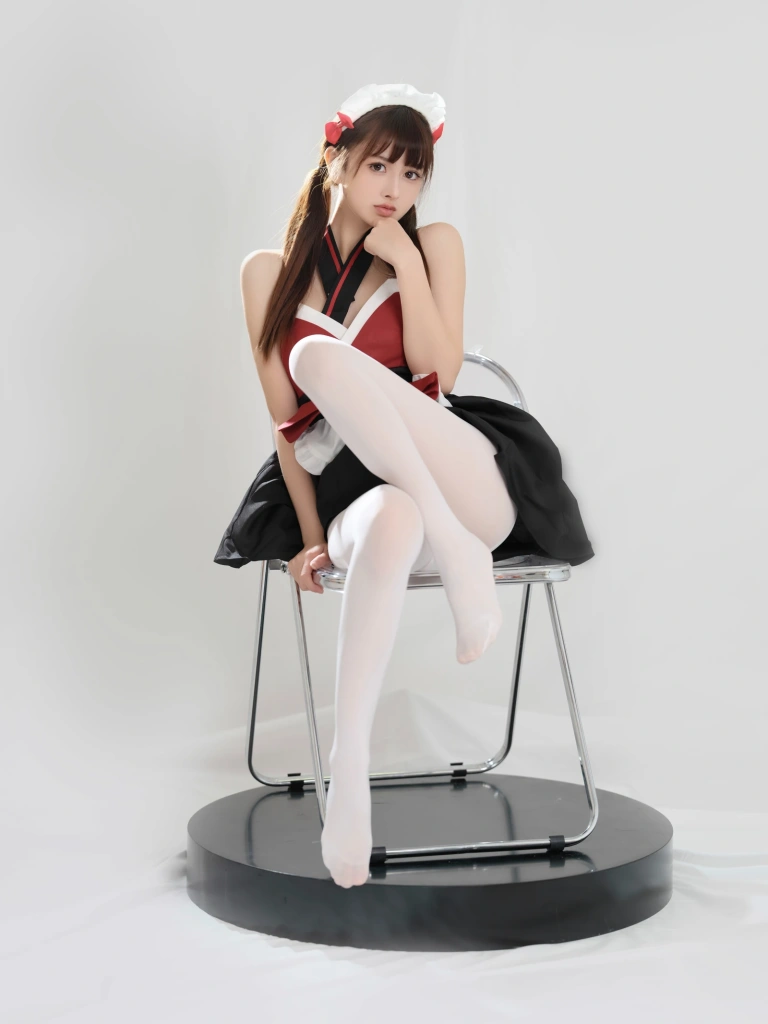 河豚抚子《红衣小女仆》写真图集 25P｜在线预览与图包下载