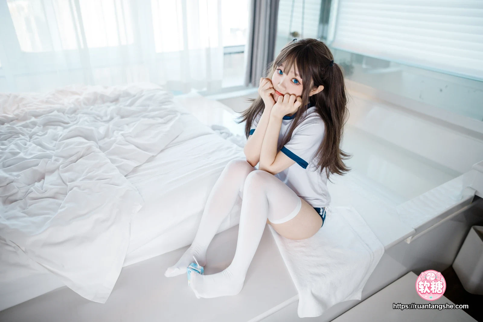 神沢永莉 神沢永莉 NO.007 - 半双马尾体操服大腿袜