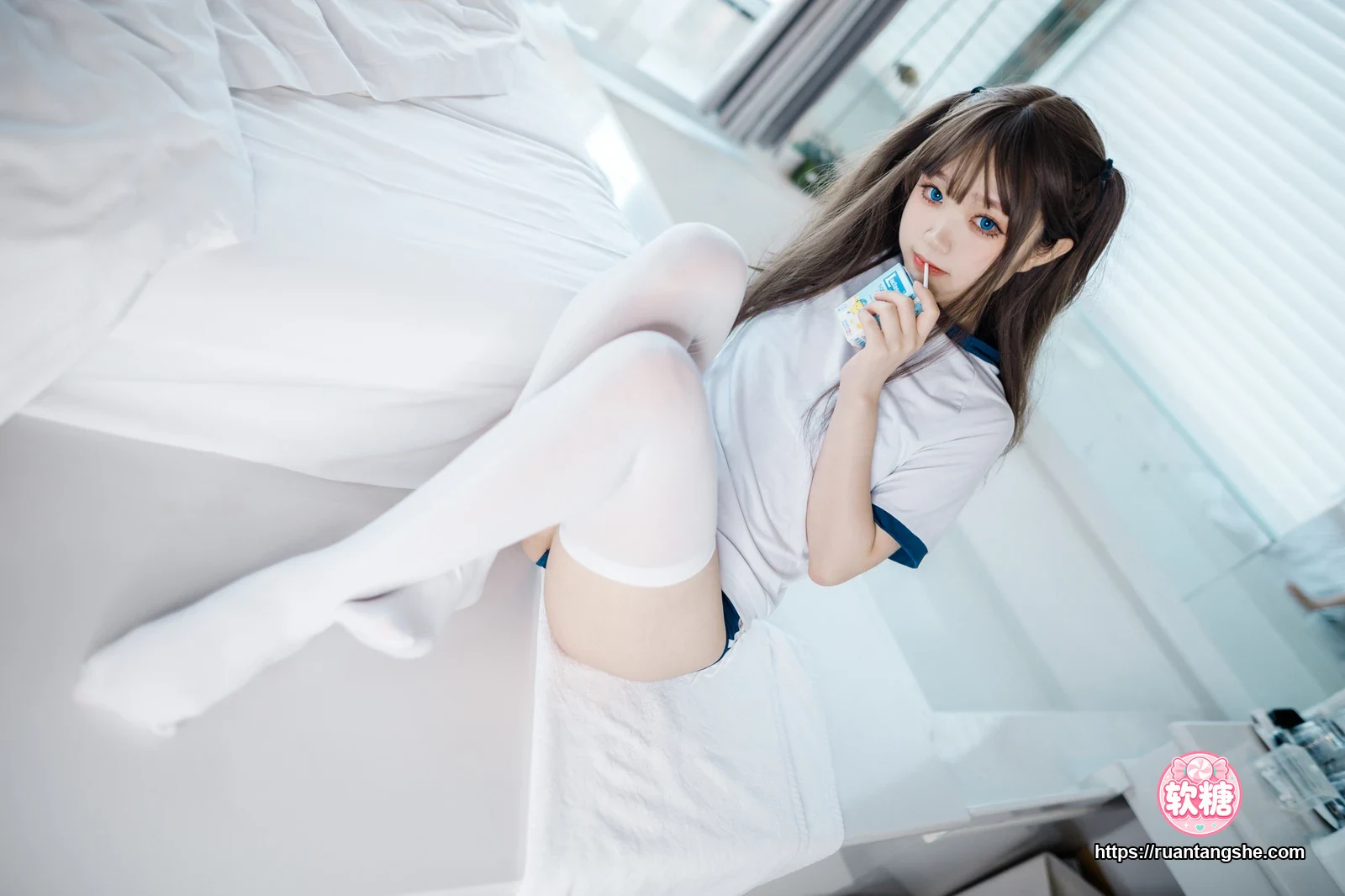 神沢永莉 神沢永莉 NO.007 - 半双马尾体操服大腿袜