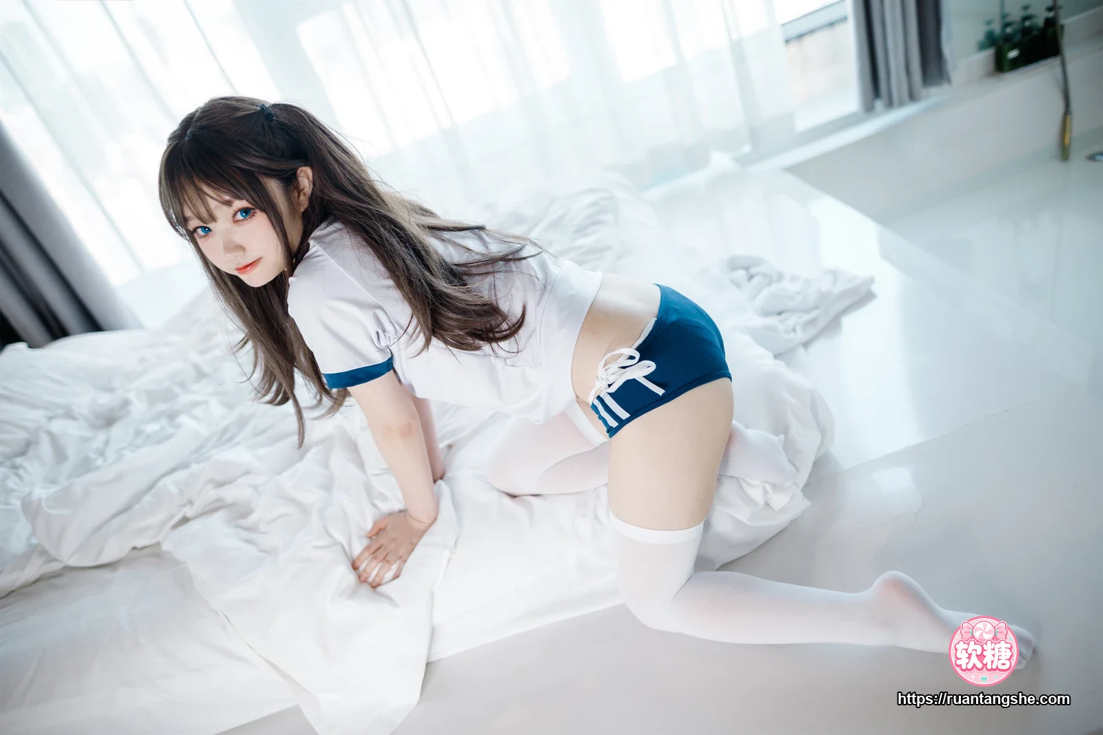 神沢永莉 神沢永莉 NO.007 - 半双马尾体操服大腿袜