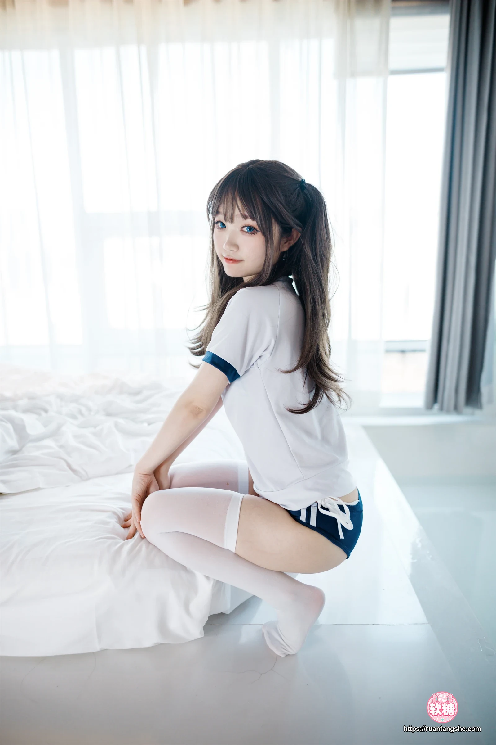 神沢永莉 神沢永莉 NO.007 - 半双马尾体操服大腿袜