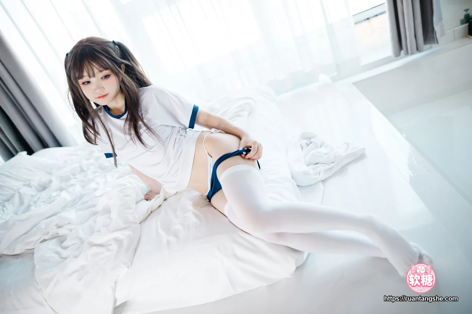 神沢永莉 神沢永莉 NO.007 - 半双马尾体操服大腿袜