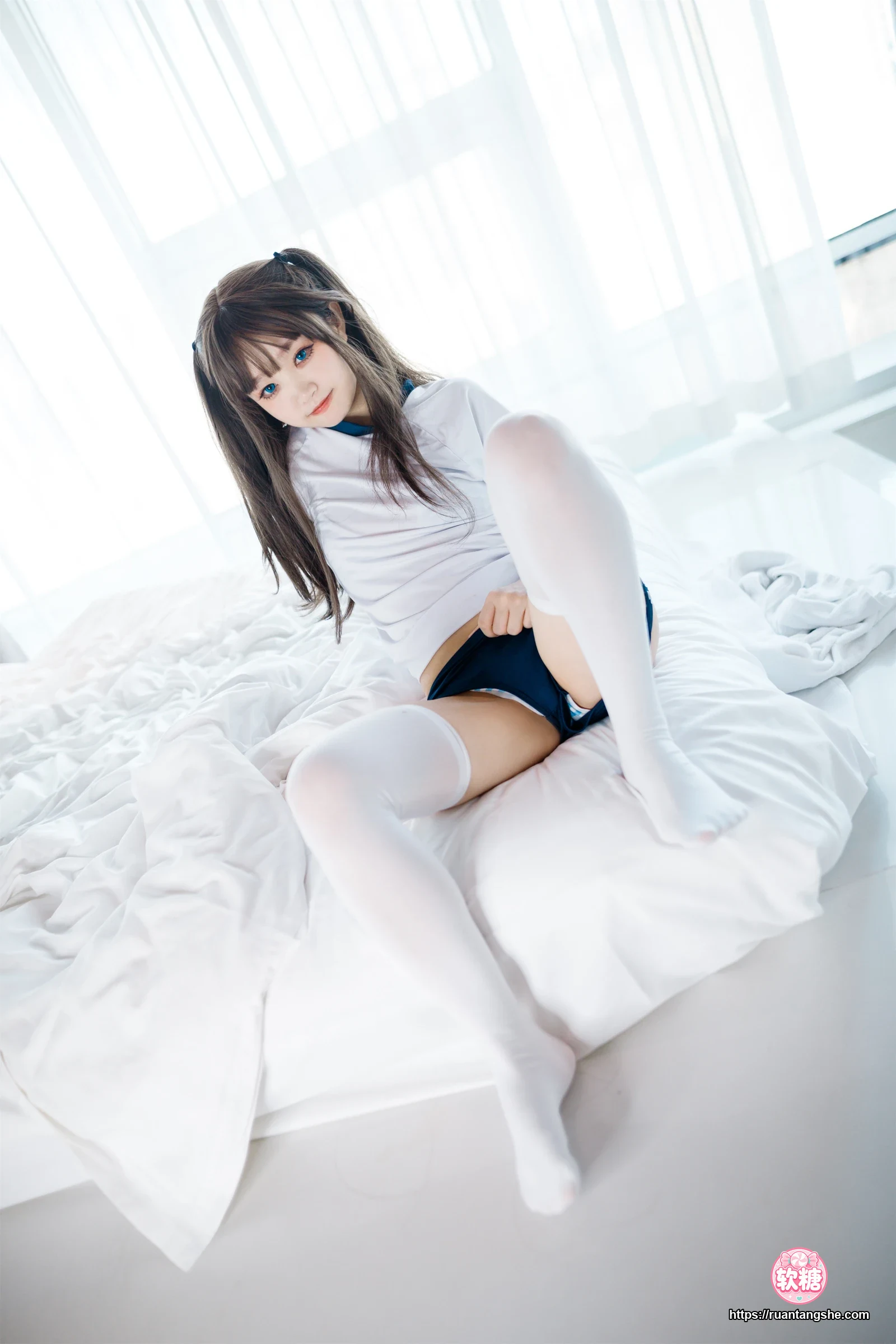 神沢永莉 神沢永莉 NO.007 - 半双马尾体操服大腿袜