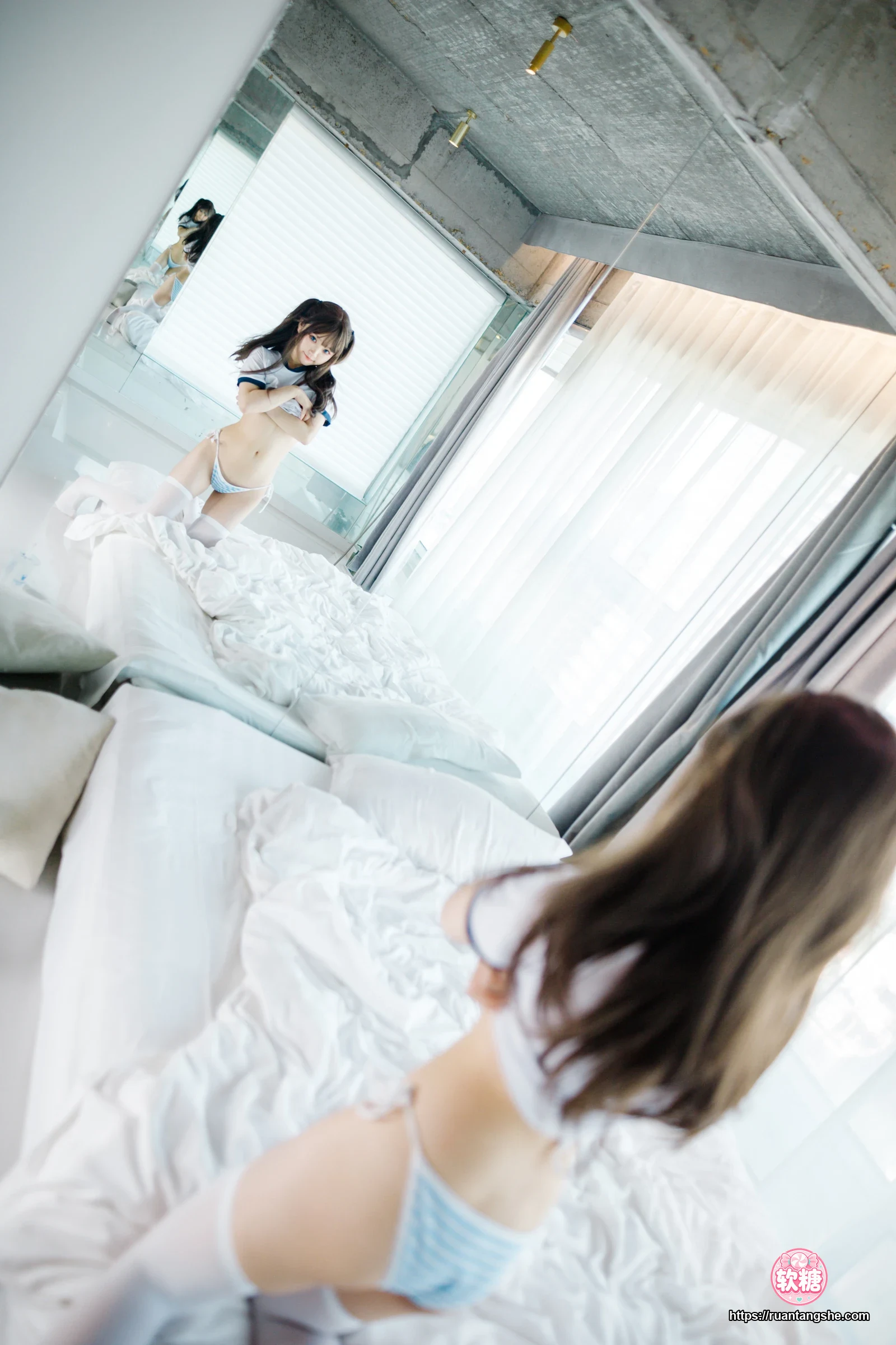 神沢永莉 神沢永莉 NO.007 - 半双马尾体操服大腿袜