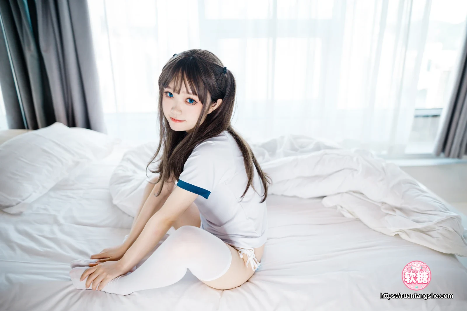 神沢永莉 神沢永莉 NO.007 - 半双马尾体操服大腿袜