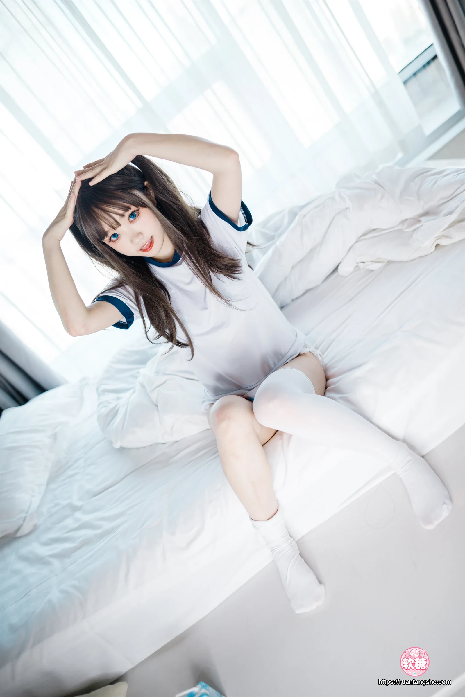 神沢永莉 神沢永莉 NO.007 - 半双马尾体操服大腿袜