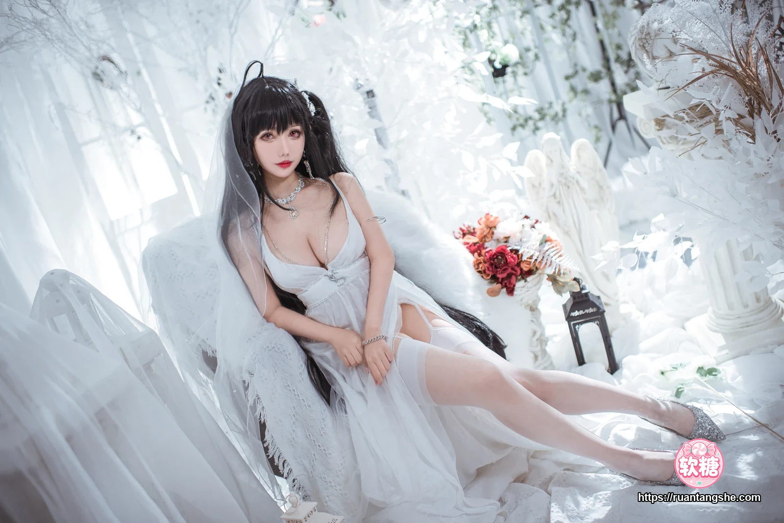 仙女月 仙女月 NO.008 - 大凤纯白婚纱
