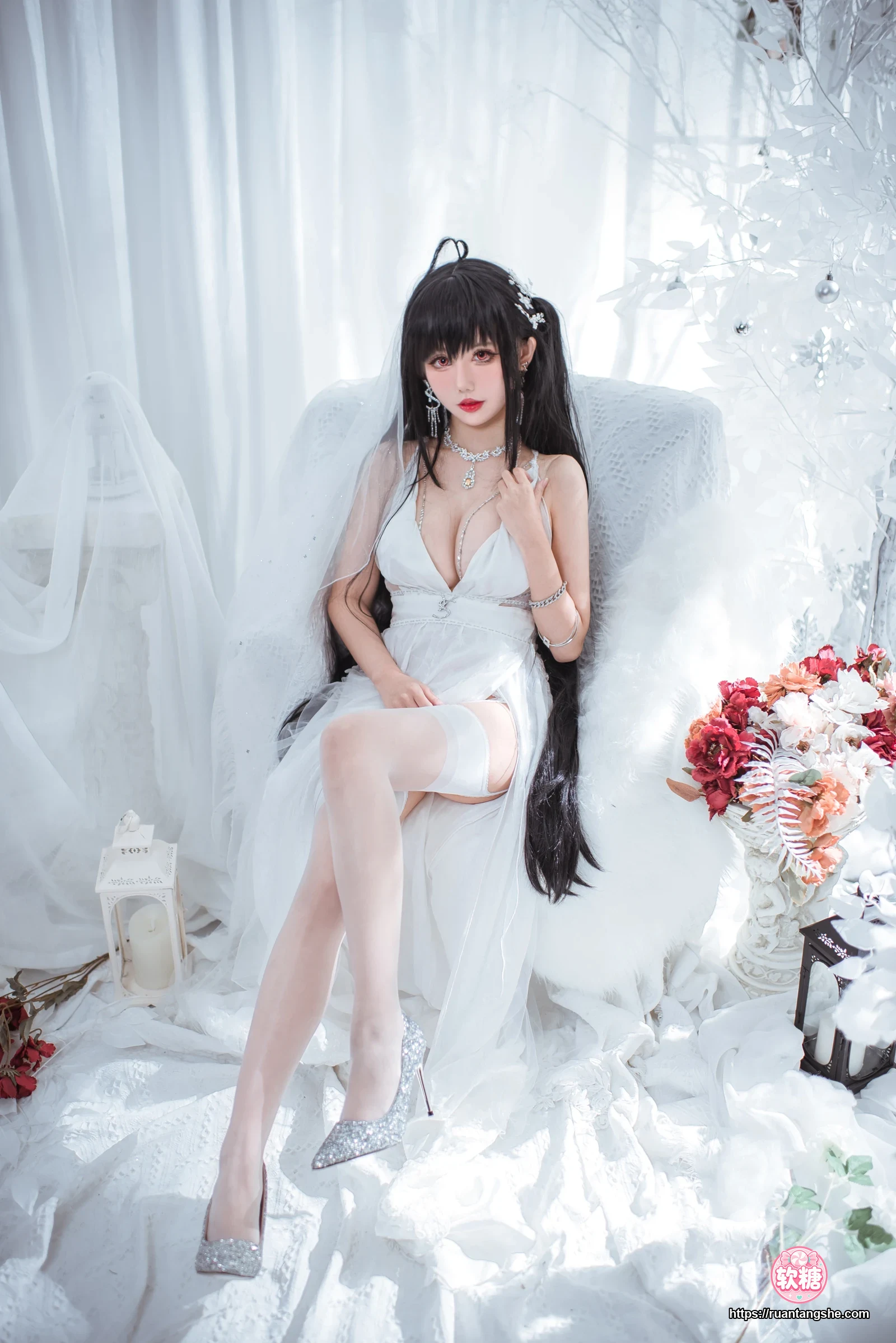 仙女月 仙女月 NO.008 - 大凤纯白婚纱