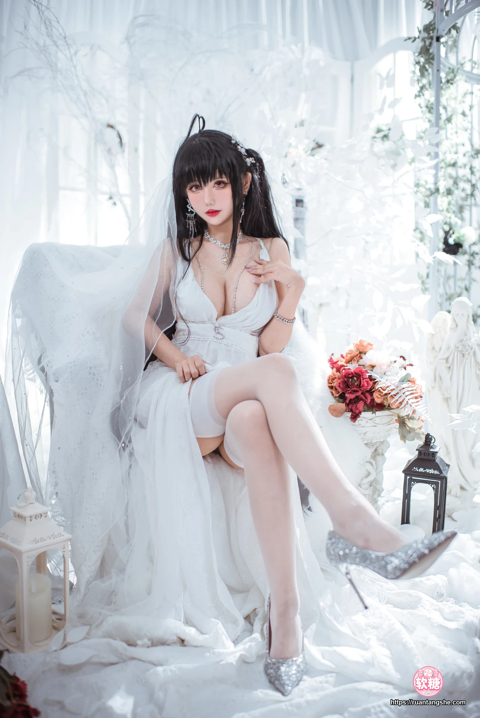 仙女月 仙女月 NO.008 - 大凤纯白婚纱
