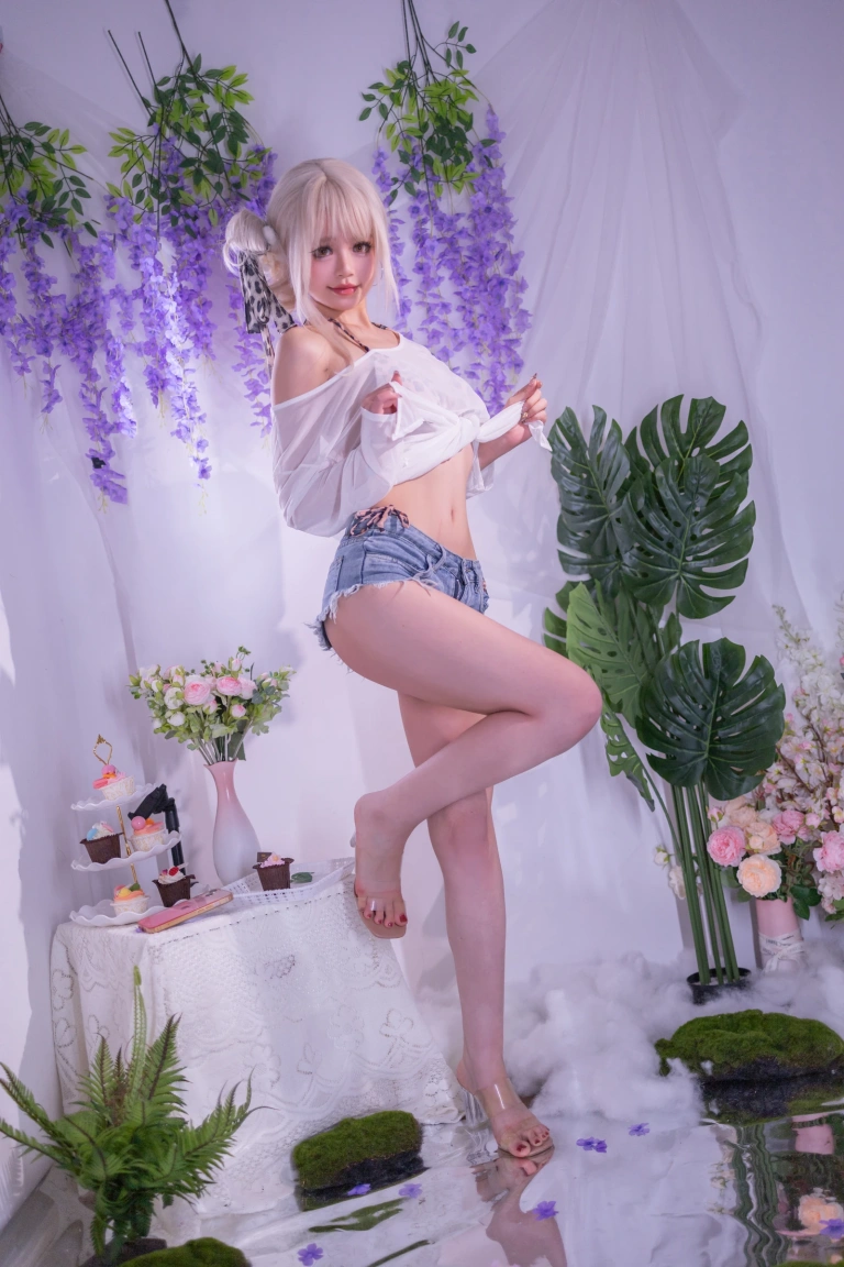 星黛鹿鹿《罩纱豹纹泳装》写真图集 41P｜在线预览与图包下载