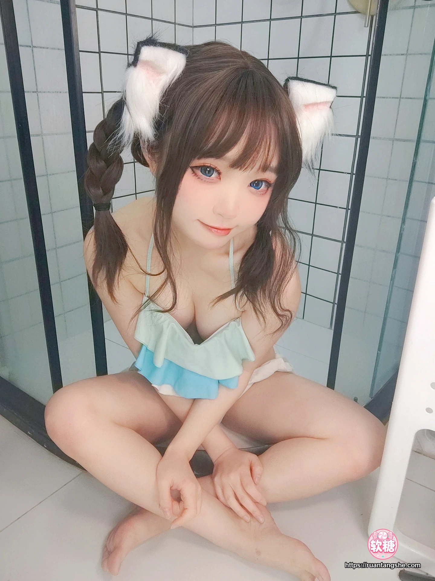 神沢永莉 神沢永莉 NO.011 - ckt浴室蓝白泳衣辫子