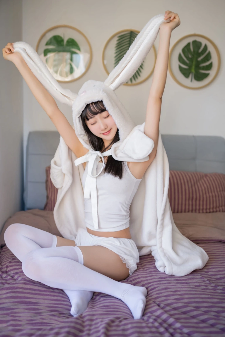 木棉棉《浴巾兔子》写真图集 42P｜在线预览与图包下载