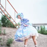 阿包也是兔娘《Lolita蓝裙》写真图集 9P｜在线预览与图包下载