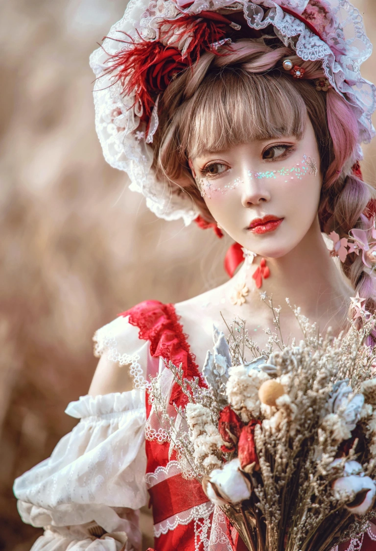 阿包也是兔娘《Lolita红裙》写真图集 12P｜在线预览与图包下载