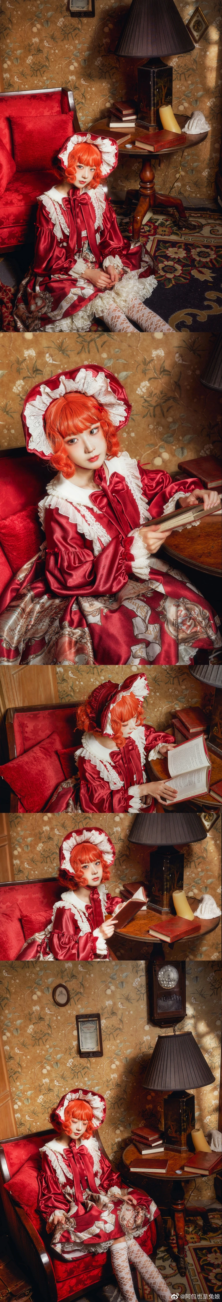 阿包也是兔娘《Lolita红裙2》写真图集 28P｜在线预览与图包下载