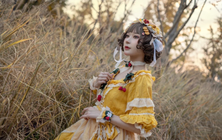 阿包也是兔娘《Lolita黄裙》写真图集 12P｜在线预览与图包下载