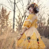 阿包也是兔娘《Lolita黄裙》写真图集 12P｜在线预览与图包下载