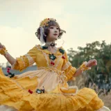 阿包也是兔娘《Lolita黄裙》写真图集 12P｜在线预览与图包下载