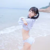 木棉棉《海边白色比基尼》写真图集 30P｜在线预览与图包下载