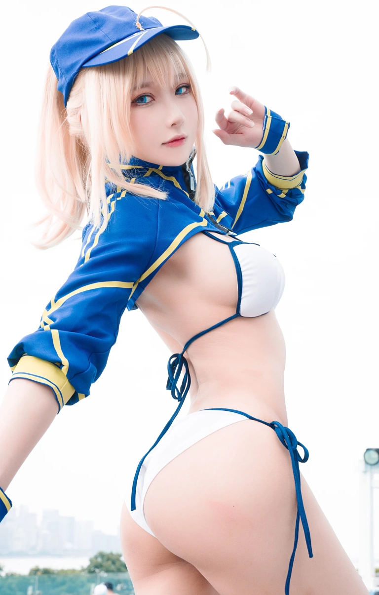 阿包也是兔娘《谜之女主角X毛水着》写真图集 25P｜在线预览与图包下载