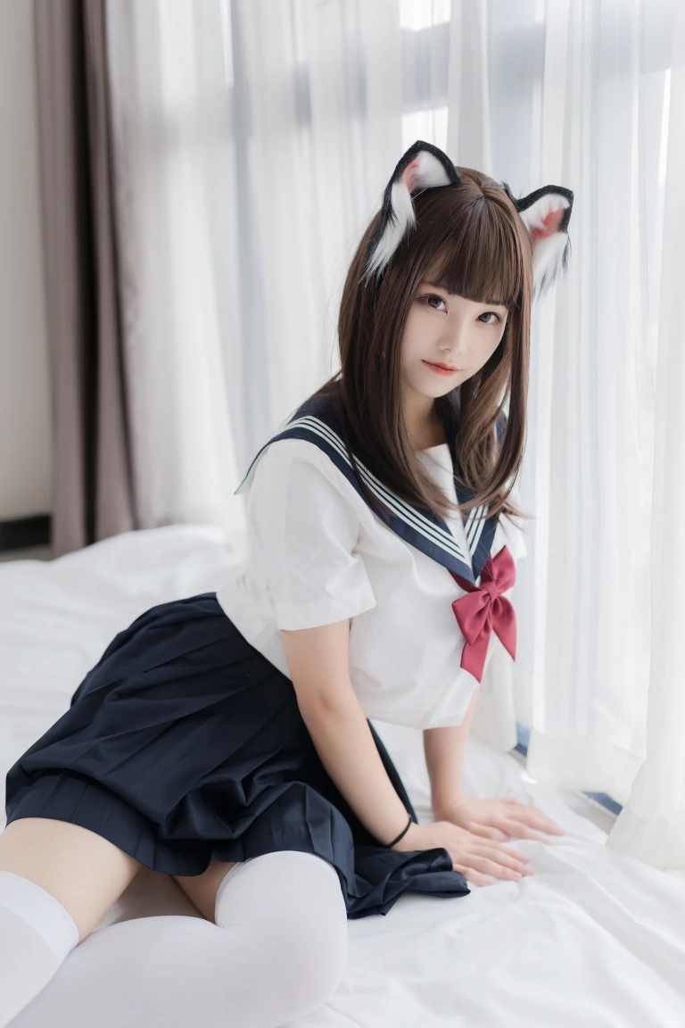 蜜汁猫裘《猫耳JK》写真图集 40P｜在线预览与图包下载