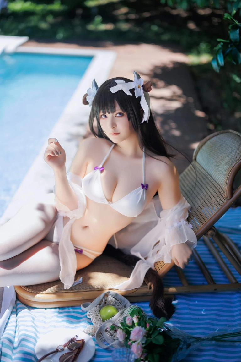 屿鱼《碧蓝航线 樫野泳装》写真图集 25P｜在线预览与图包下载