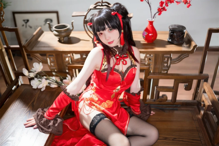 花铃《时崎狂三旗袍》写真图集 66P｜在线预览与图包下载