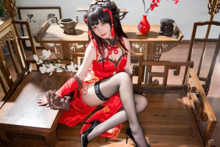 花铃《时崎狂三旗袍》写真图集 66P｜在线预览与图包下载