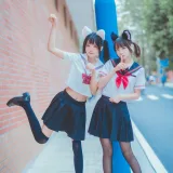 桜桃喵《JK百合2（桜桃喵&疯猫ss）》写真图集 33P｜在线预览与图包下载