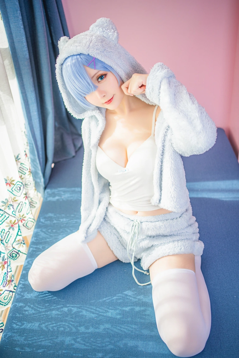 星之迟迟《蕾姆猫娘睡衣》写真图集 14P｜在线预览与图包下载