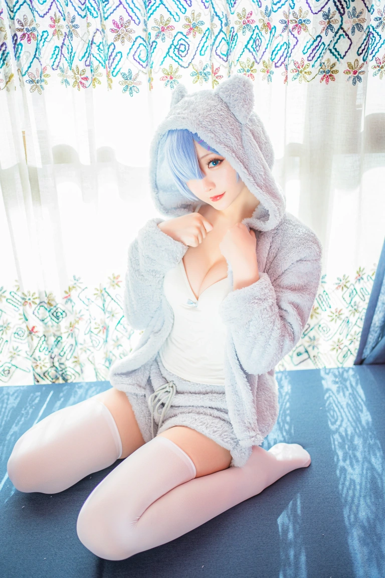 星之迟迟《蕾姆猫娘睡衣》写真图集 14P｜在线预览与图包下载