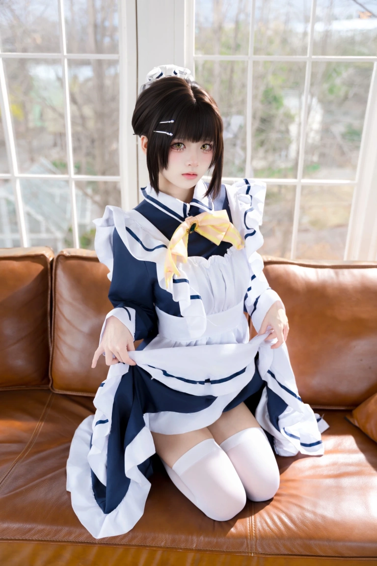 九柒喵《星光咖啡馆与死神之蝶 枣子姐女仆》写真图集 23P｜在线预览与图包下载
