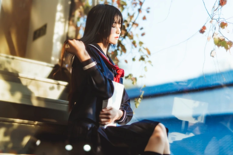 桜桃喵《小少女 黑色水手服》写真图集 50P｜在线预览与图包下载