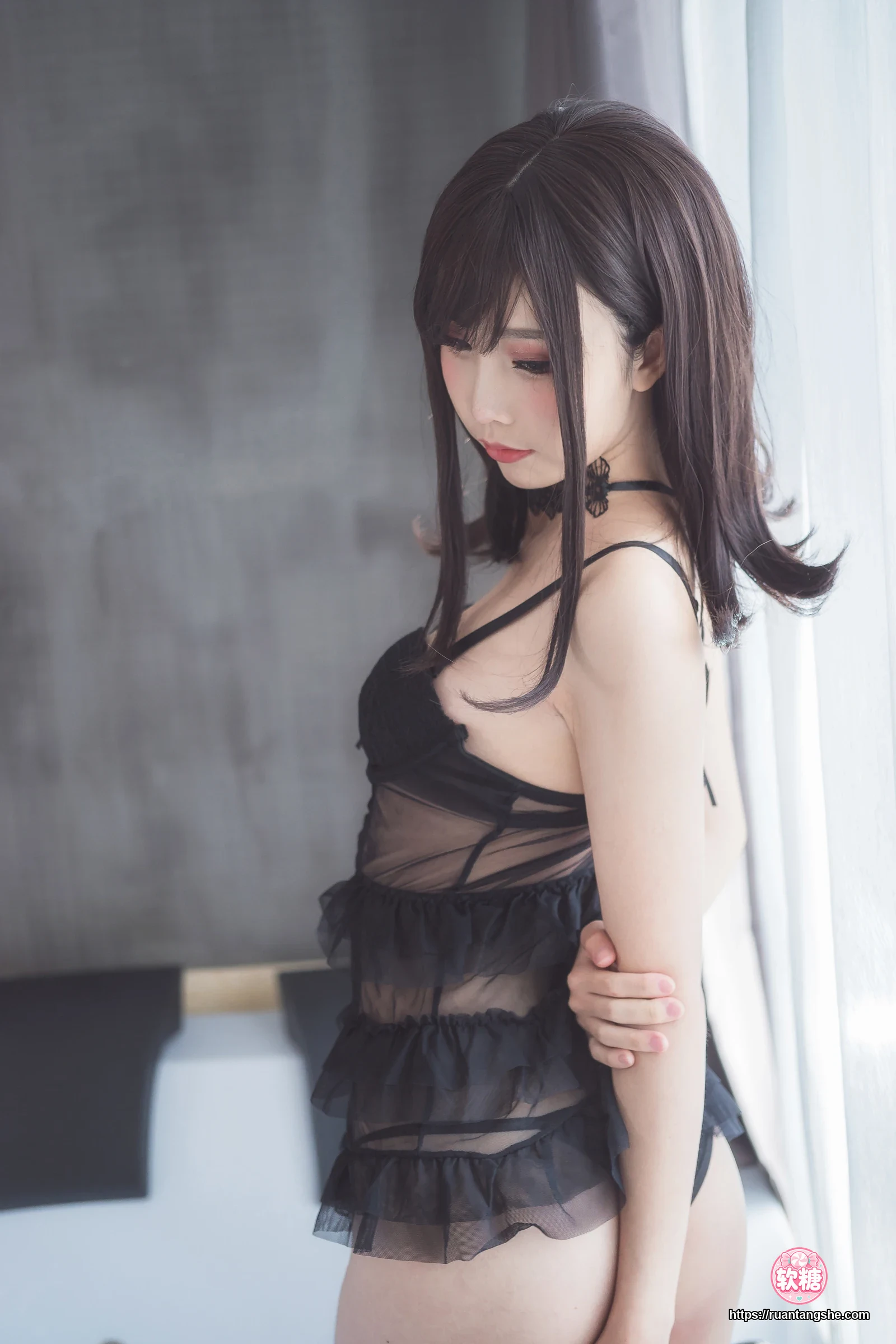 面饼仙儿 面饼仙儿 NO.049 - 脑内少女 黑色束衣