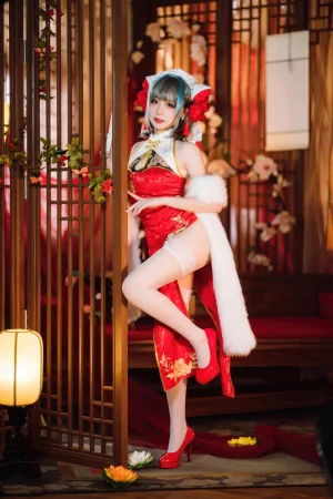 焖焖碳《碧蓝航线 柴郡新春旗袍》写真图集 29P｜在线预览与图包下载