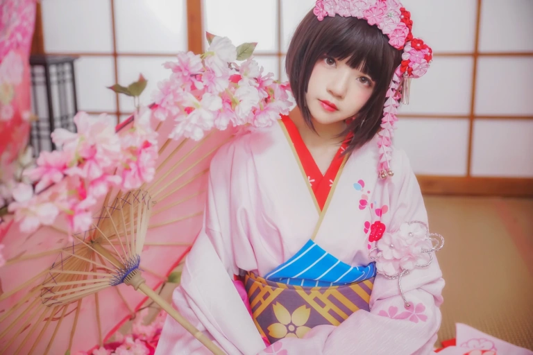 桜桃喵《加藤惠 和服》写真图集 23P｜在线预览与图包下载