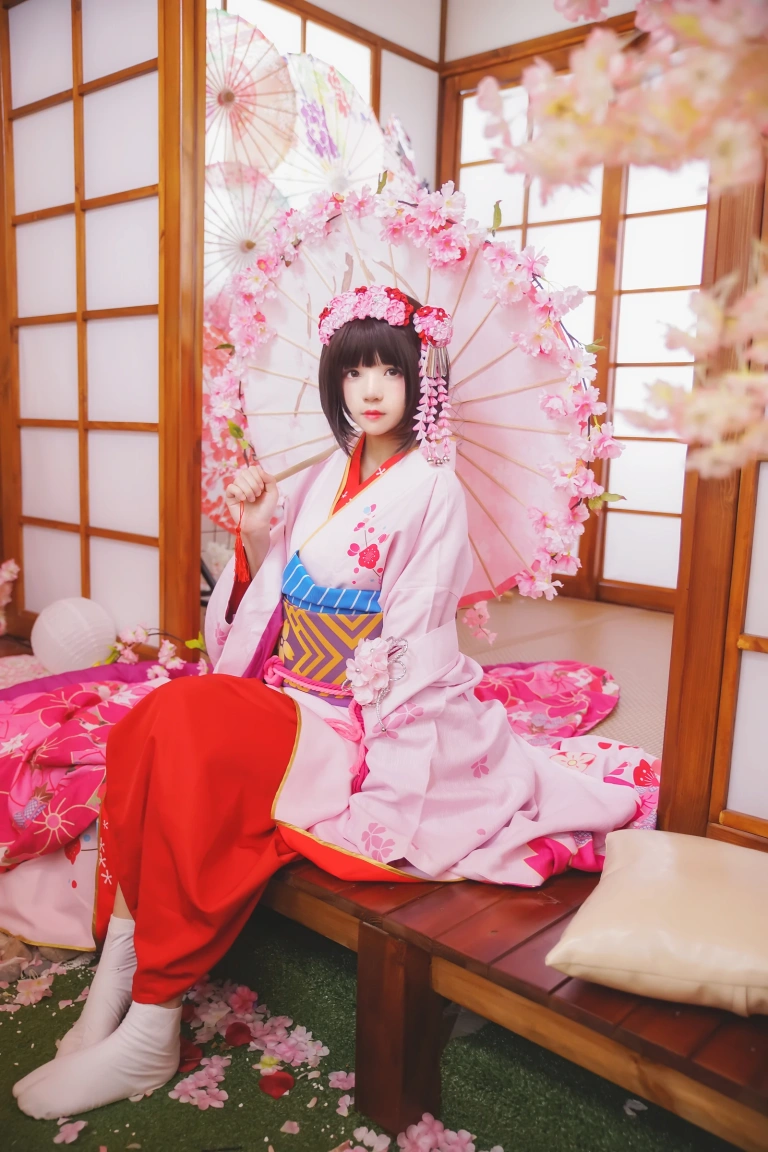 桜桃喵《加藤惠 和服》写真图集 23P｜在线预览与图包下载