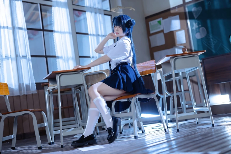屿鱼《蔚蓝档案 妃咲JK》写真图集 61P｜在线预览与图包下载