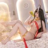 屿鱼《碧蓝航线 能代 赤纱浴影》写真图集 80P｜在线预览与图包下载