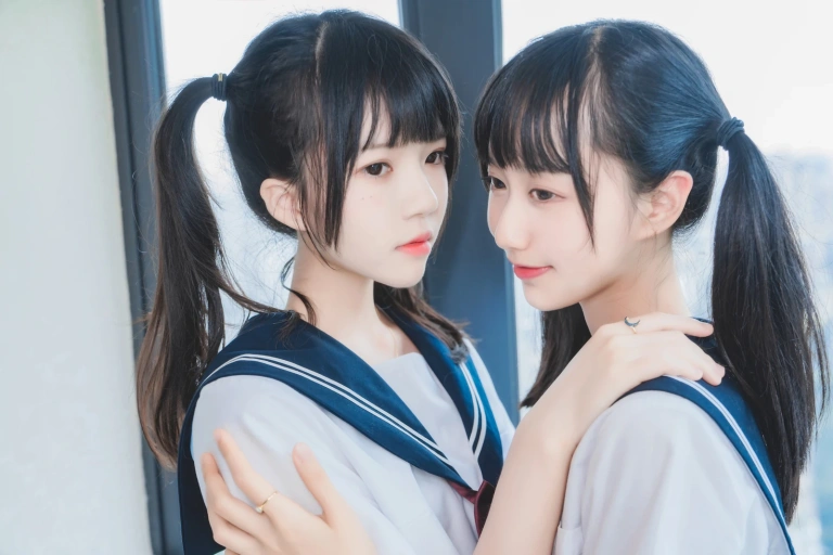 桜桃喵《她（桜桃喵&木绵绵OwO）》写真图集 37P｜在线预览与图包下载